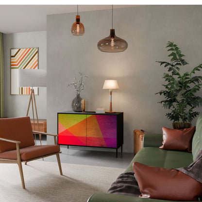 VIVID GEOMETRY 2-Door Sideboard in Black Finish