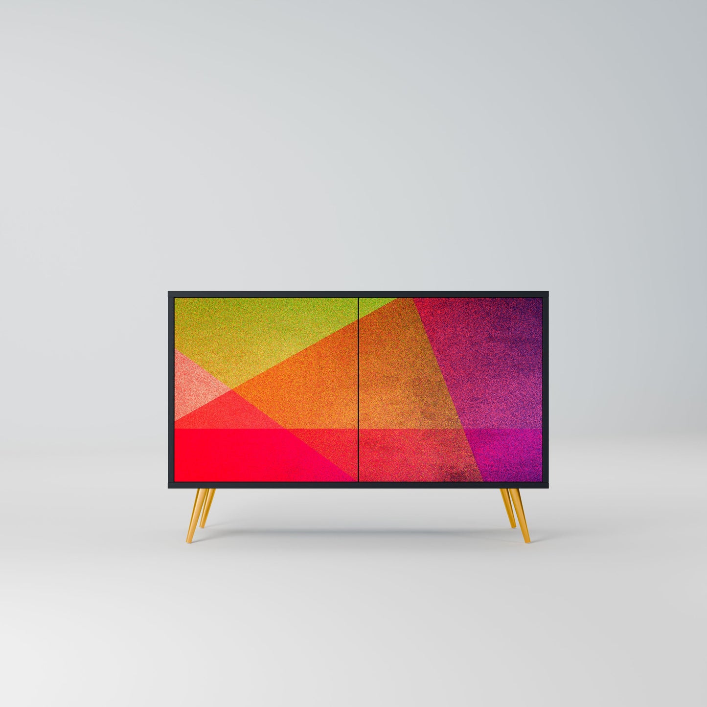 VIVID GEOMETRY 2-Door Sideboard in Black Finish