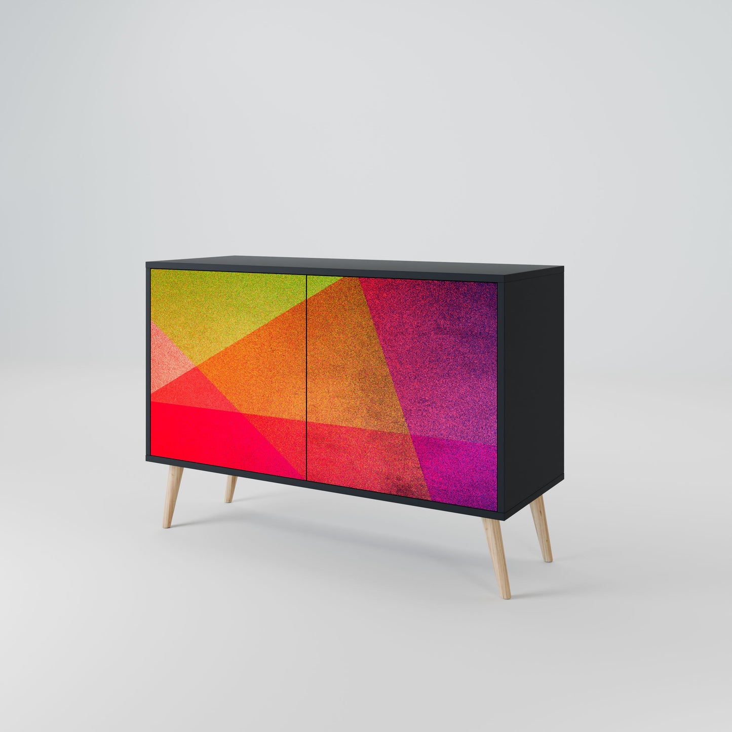 VIVID GEOMETRY 2-Door Sideboard in Black Finish