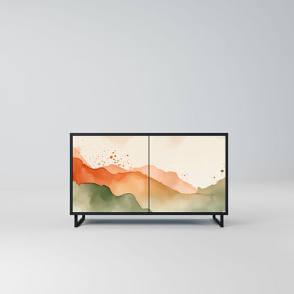 WATERCOLOUR PEAKS 2-Door Sideboard in Black Finish