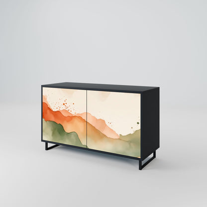WATERCOLOUR PEAKS 2-Door Sideboard in Black Finish