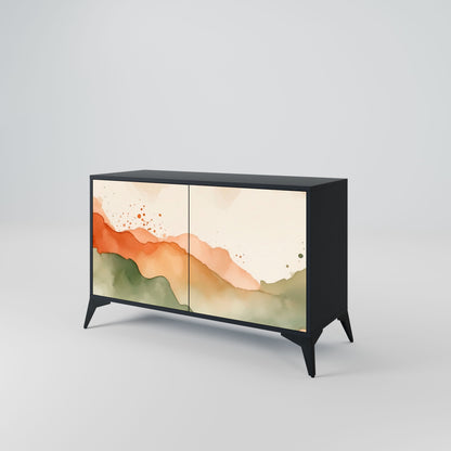 WATERCOLOUR PEAKS 2-Door Sideboard in Black Finish