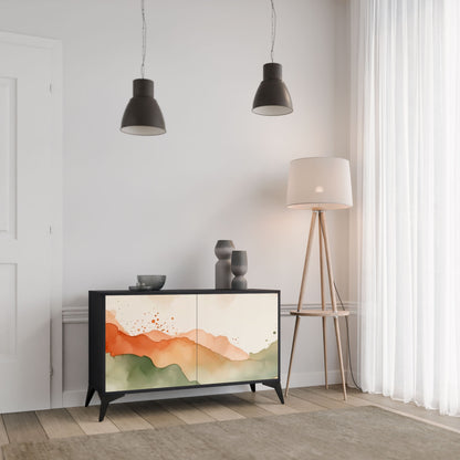 WATERCOLOUR PEAKS 2-Door Sideboard in Black Finish