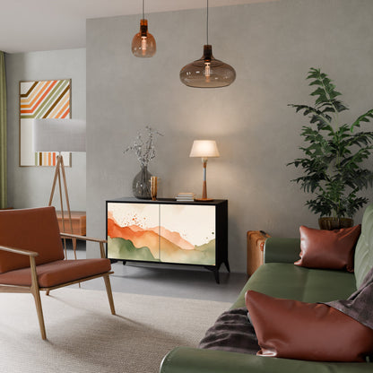 WATERCOLOUR PEAKS 2-Door Sideboard in Black Finish