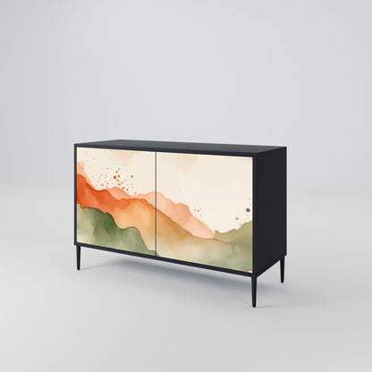 WATERCOLOUR PEAKS 2-Door Sideboard in Black Finish
