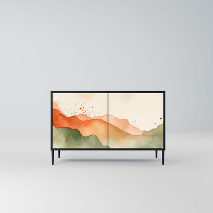 WATERCOLOUR PEAKS 2-Door Sideboard in Black Finish