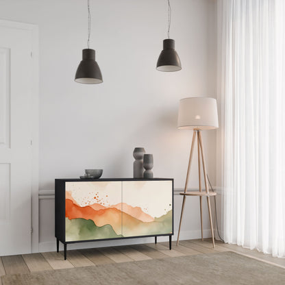 WATERCOLOUR PEAKS 2-Door Sideboard in Black Finish