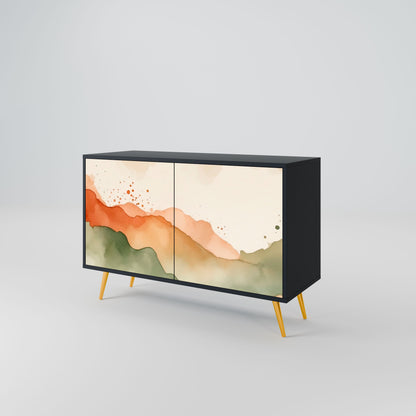 WATERCOLOUR PEAKS 2-Door Sideboard in Black Finish
