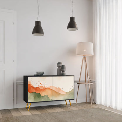 WATERCOLOUR PEAKS 2-Door Sideboard in Black Finish