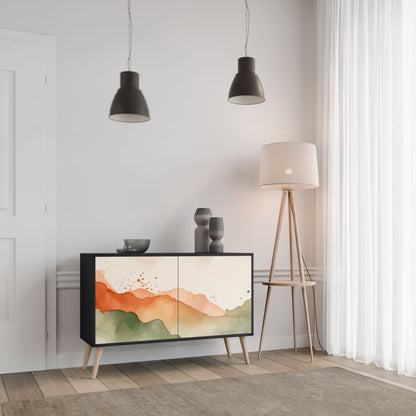 WATERCOLOUR PEAKS 2-Door Sideboard in Black Finish