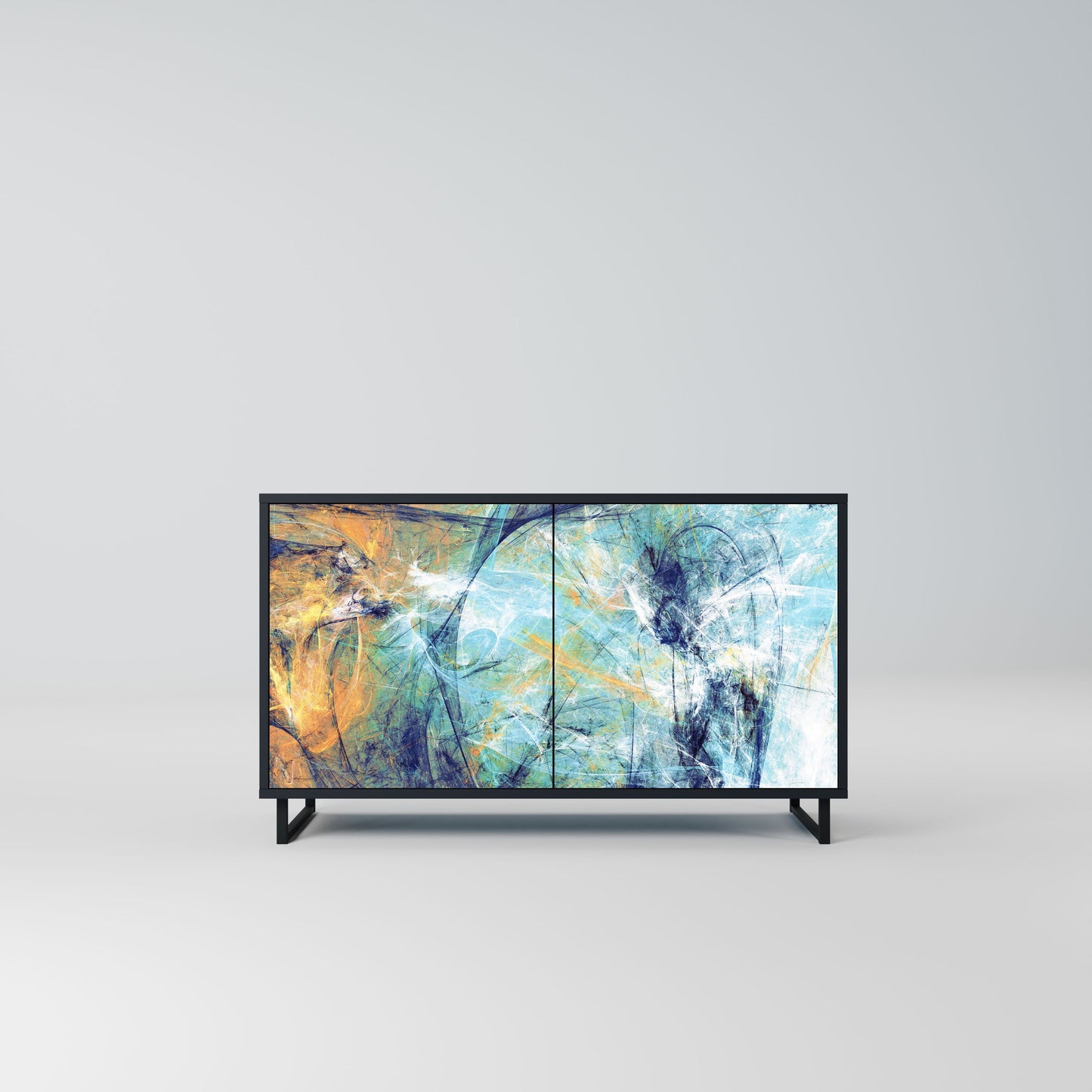 ABSTRACT THOUGHTS 2-Door Sideboard in Black Finish