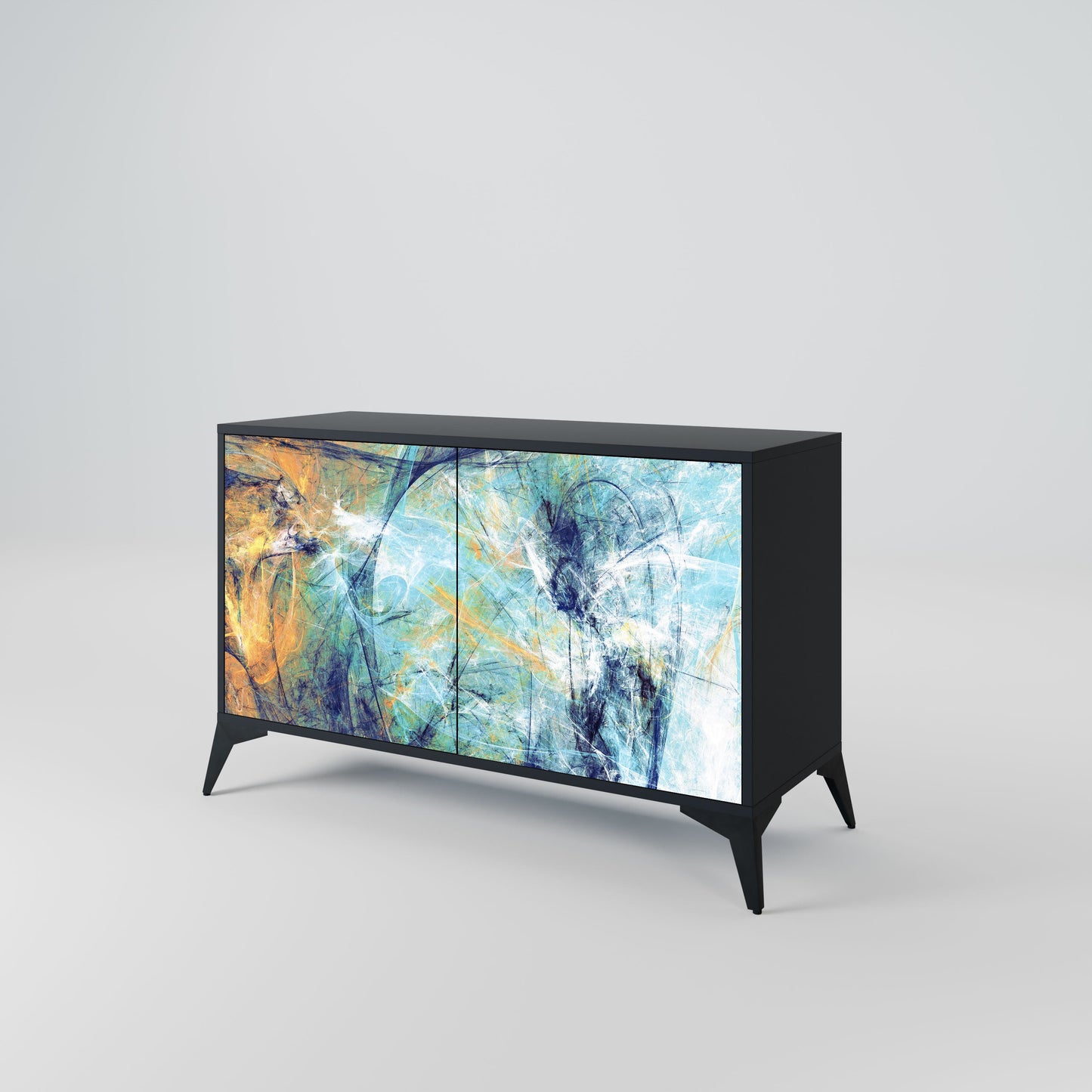 ABSTRACT THOUGHTS 2-Door Sideboard in Black Finish