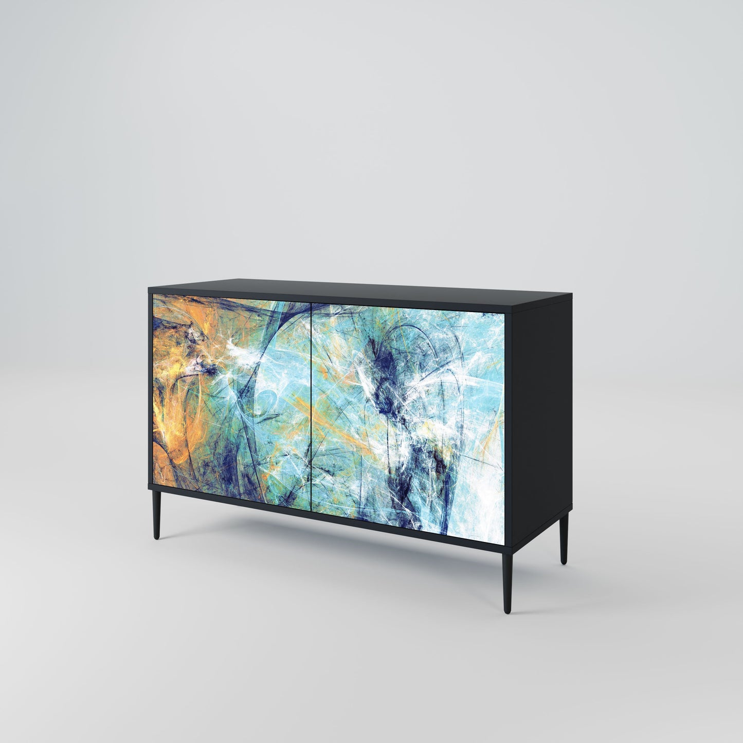 ABSTRACT THOUGHTS 2-Door Sideboard in Black Finish