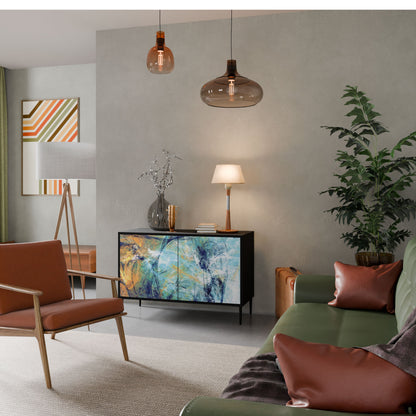 ABSTRACT THOUGHTS 2-Door Sideboard in Black Finish