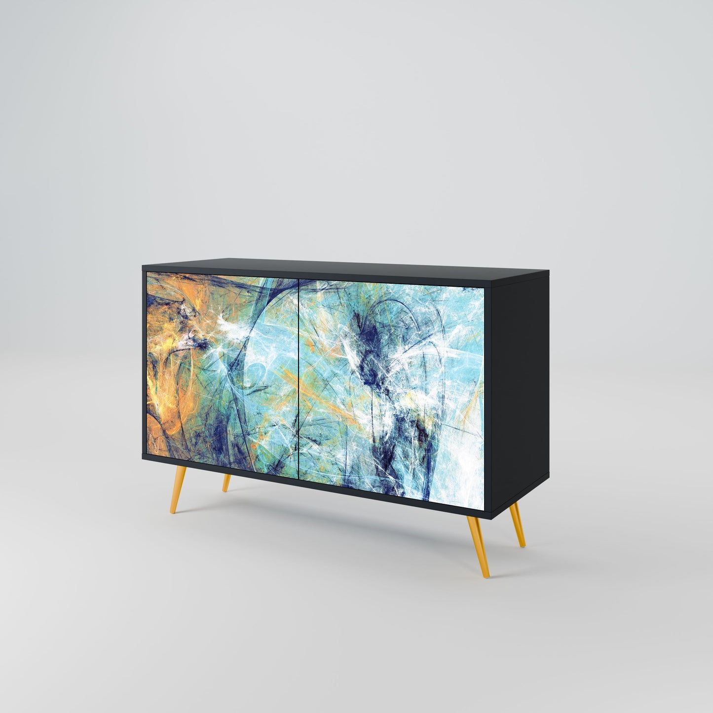 ABSTRACT THOUGHTS 2-Door Sideboard in Black Finish