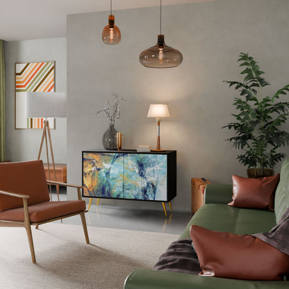 ABSTRACT THOUGHTS 2-Door Sideboard in Black Finish