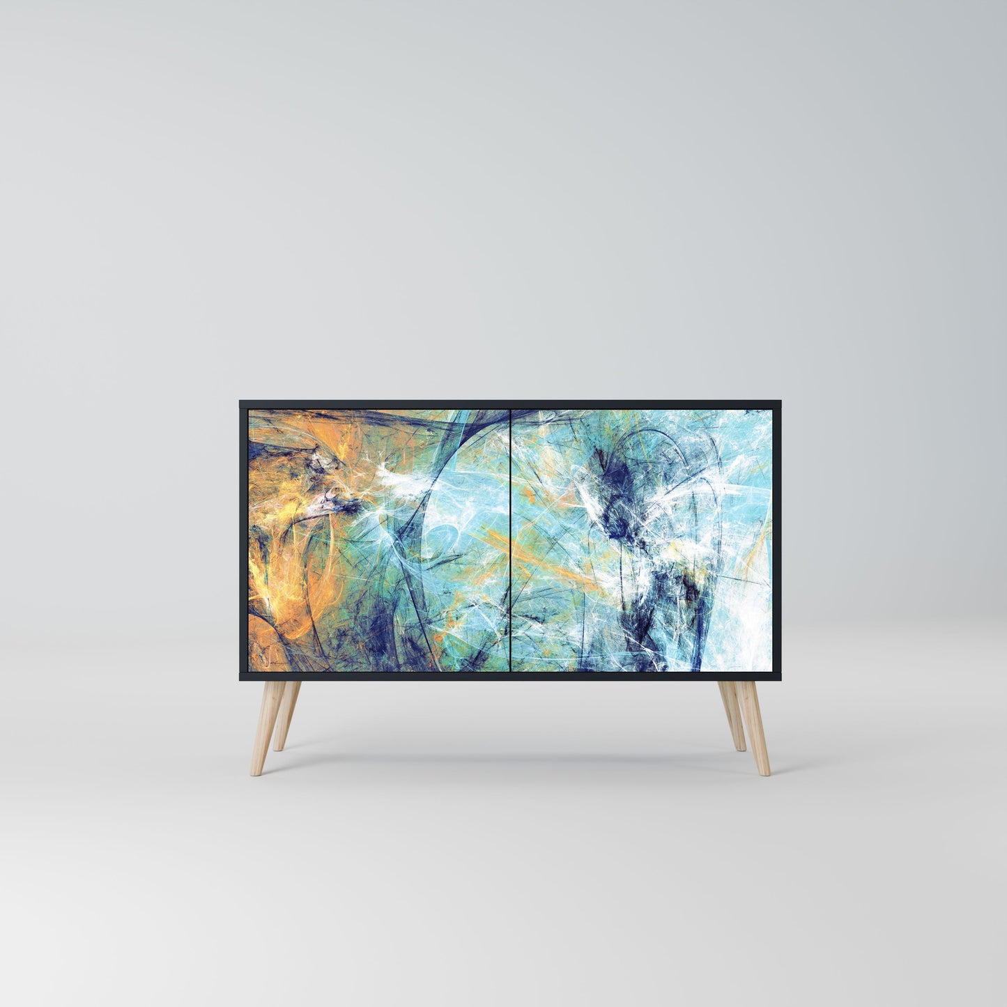 ABSTRACT THOUGHTS 2-Door Sideboard in Black Finish