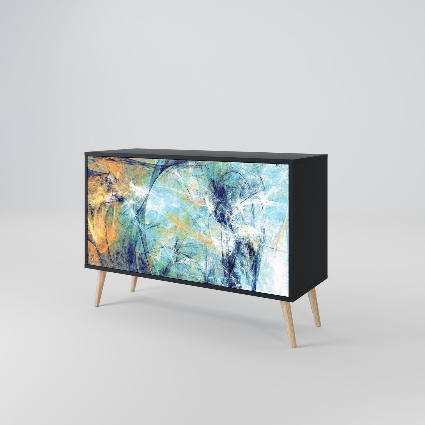 ABSTRACT THOUGHTS 2-Door Sideboard in Black Finish