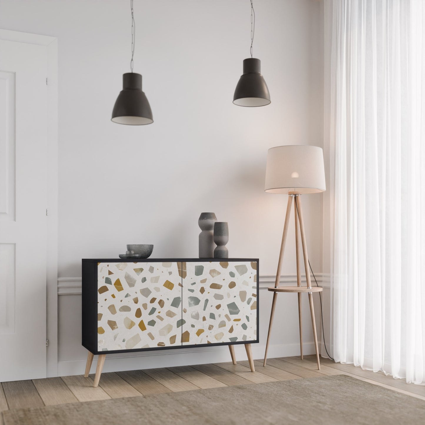 PIECES OF TOMORROW 2-Door Sideboard in Black Finish