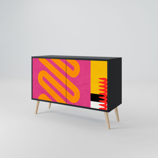 VIVID ART Madia a 2 Ante in Finitura Nera