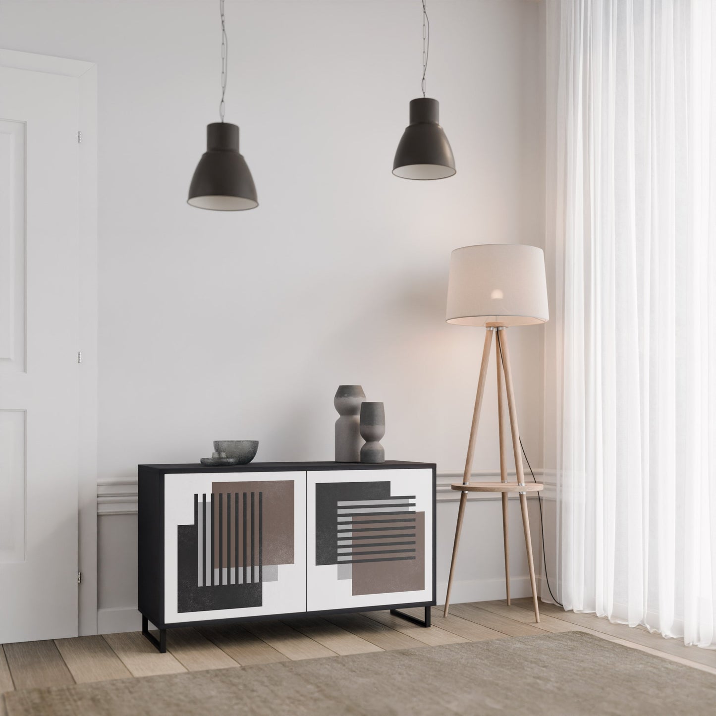 SHADOW SYNCHRONY 2-Door Sideboard in Black Finish