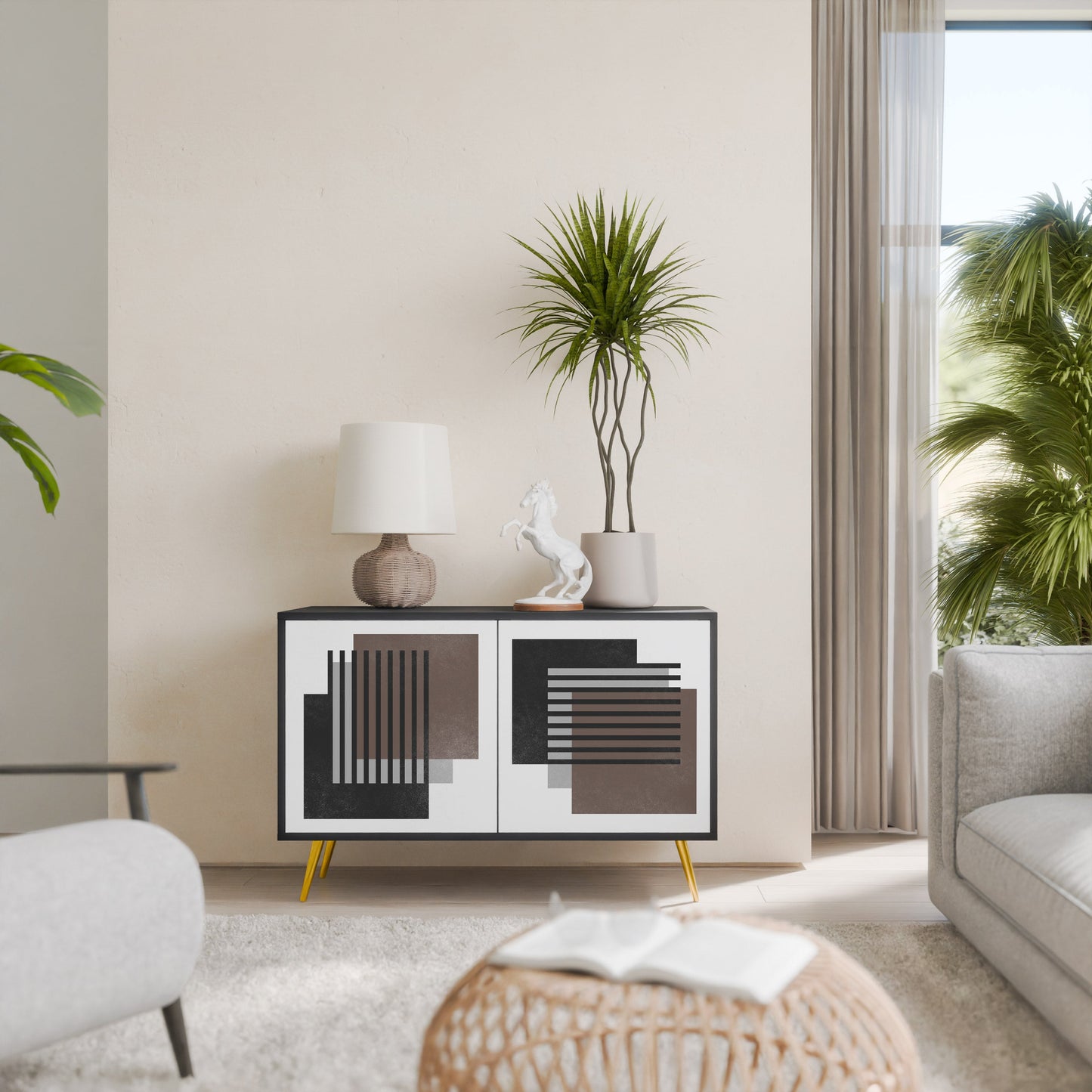 SHADOW SYNCHRONY 2-Door Sideboard in Black Finish