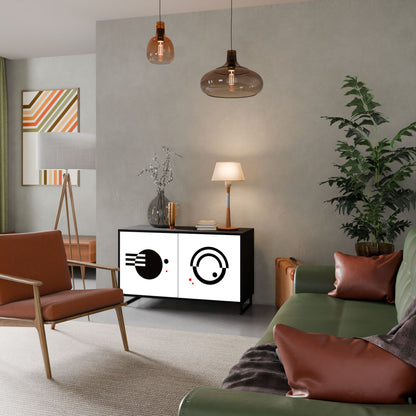 BLACK AND WHITE COMBINATION Madia a 2 Ante in Finitura Nera