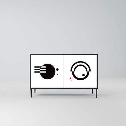 BLACK AND WHITE COMBINATION Madia a 2 Ante in Finitura Nera