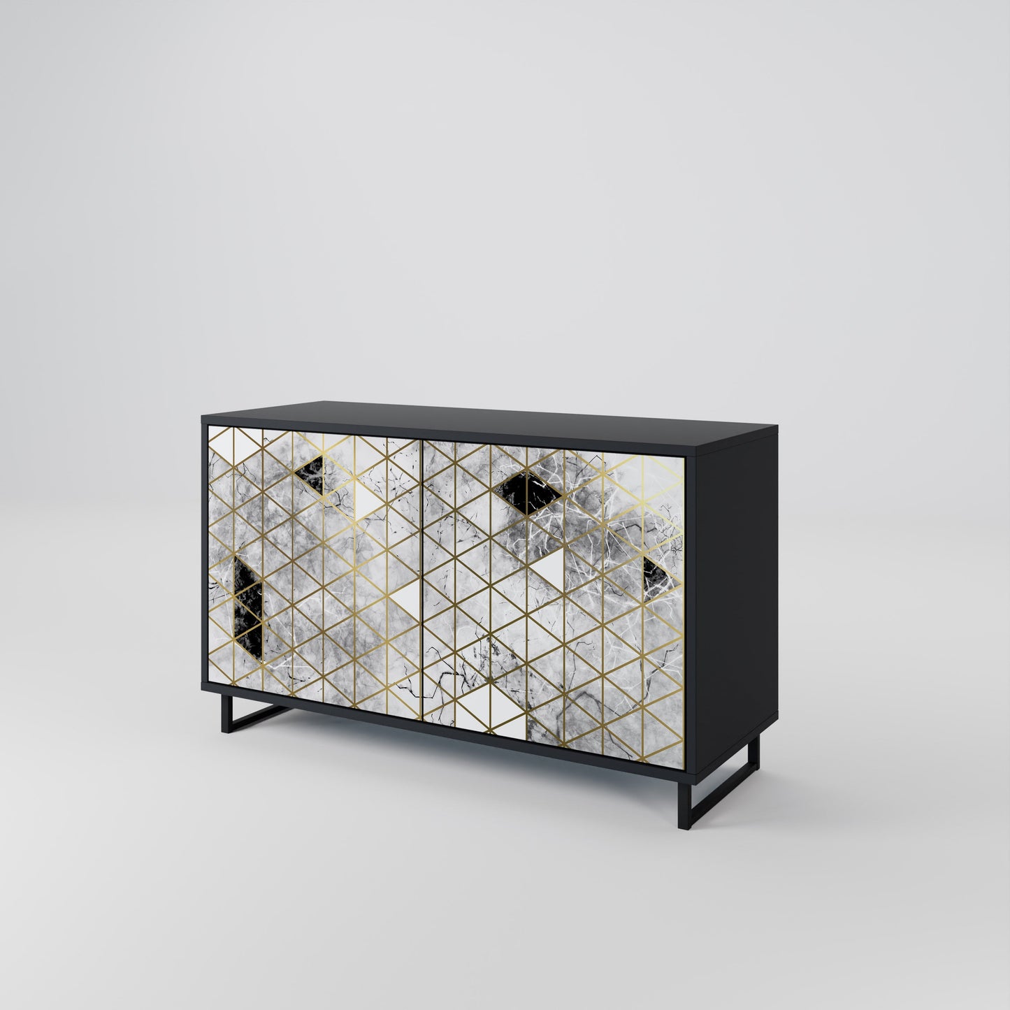 ASHEN ARIA Madia a 2 Ante in Finitura Nera