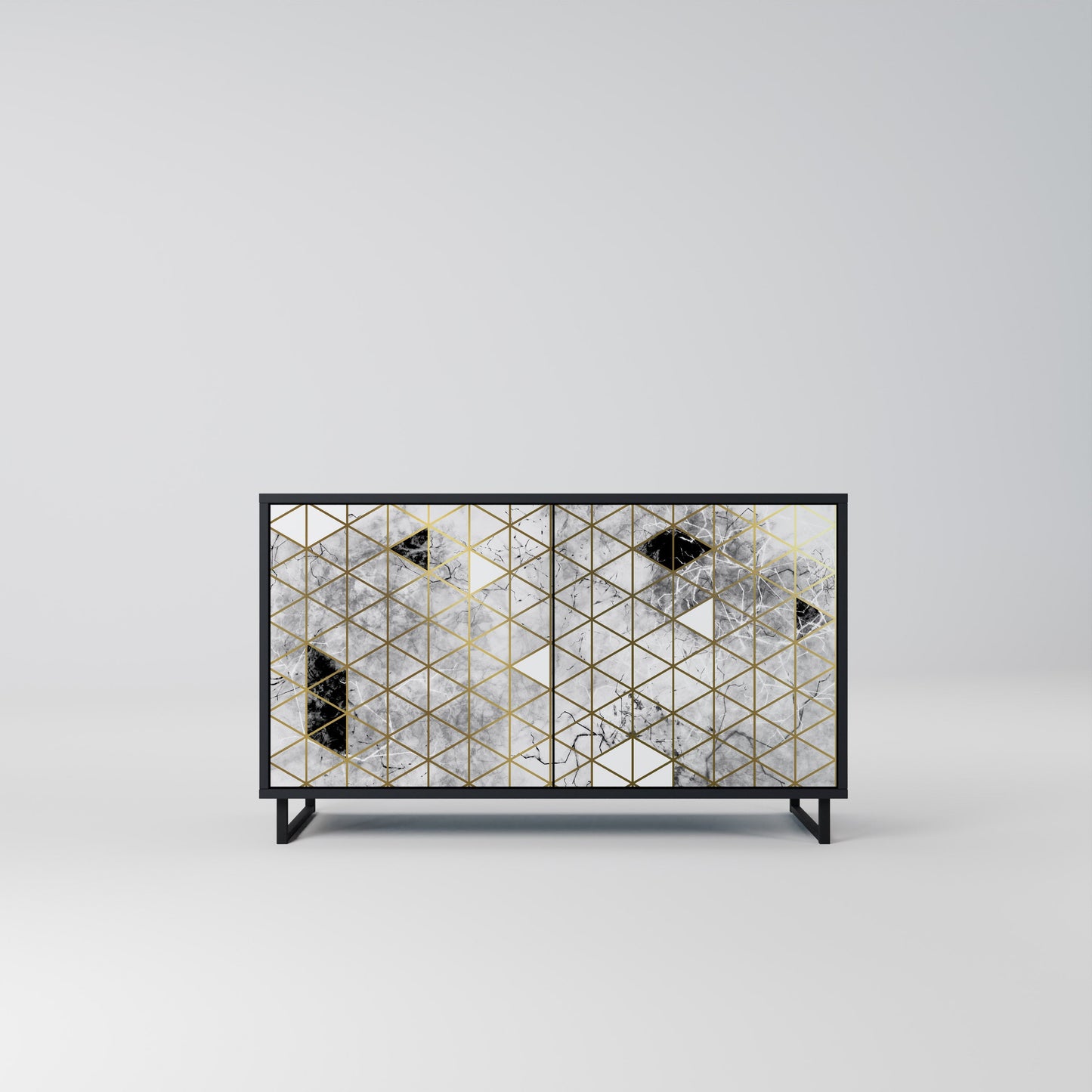 ASHEN ARIA Madia a 2 Ante in Finitura Nera