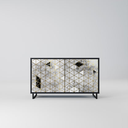 ASHEN ARIA Madia a 2 Ante in Finitura Nera