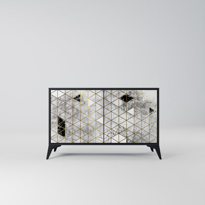 ASHEN ARIA Madia a 2 Ante in Finitura Nera