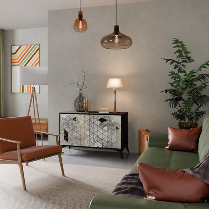 ASHEN ARIA Madia a 2 Ante in Finitura Nera