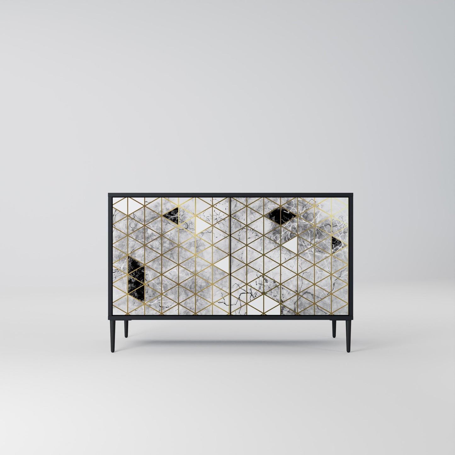 ASHEN ARIA Madia a 2 Ante in Finitura Nera