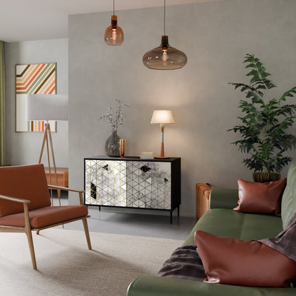 ASHEN ARIA Madia a 2 Ante in Finitura Nera