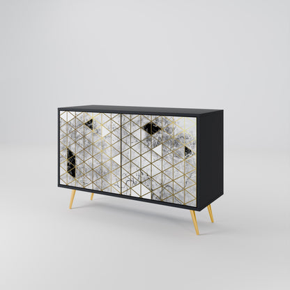 ASHEN ARIA Madia a 2 Ante in Finitura Nera