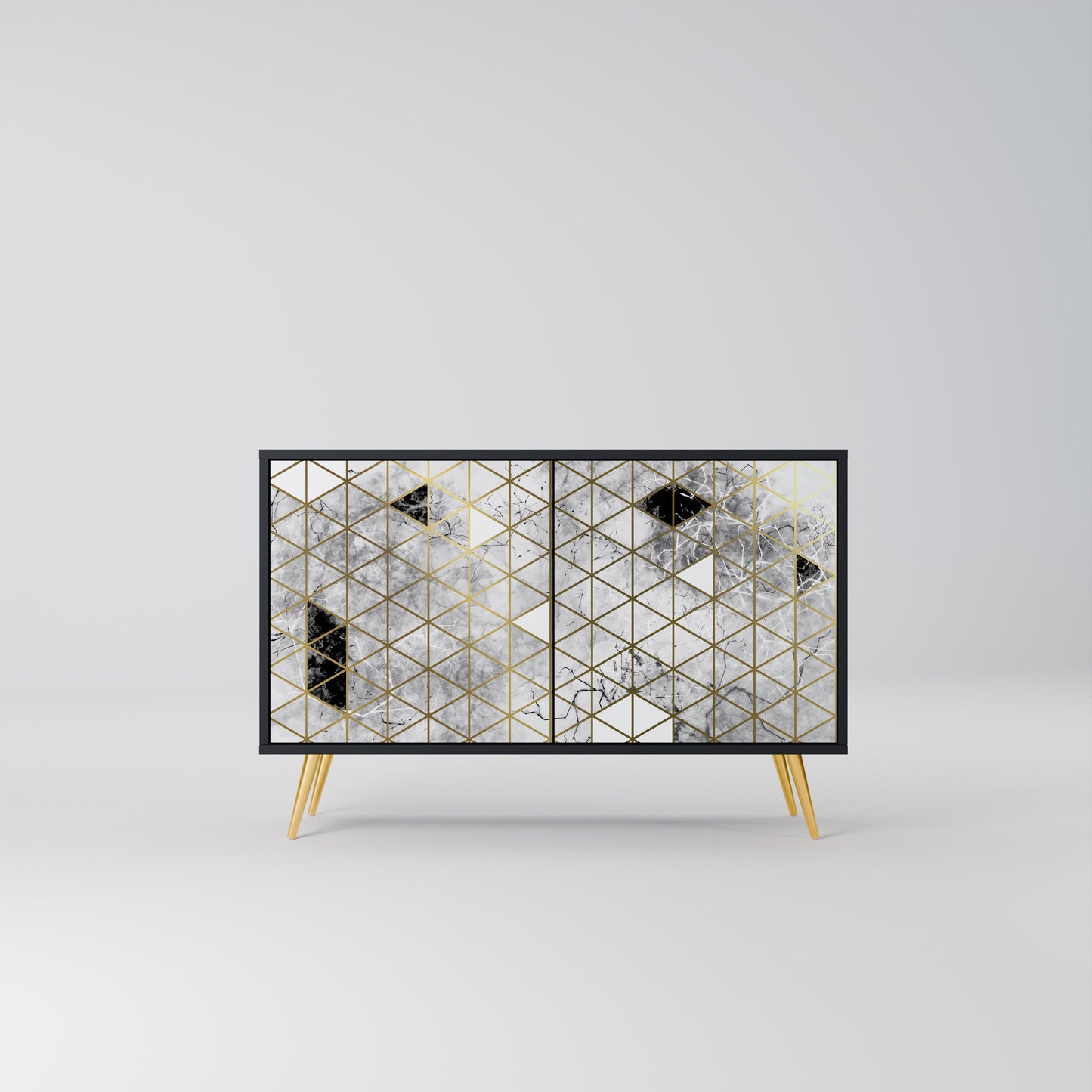 ASHEN ARIA Madia a 2 Ante in Finitura Nera