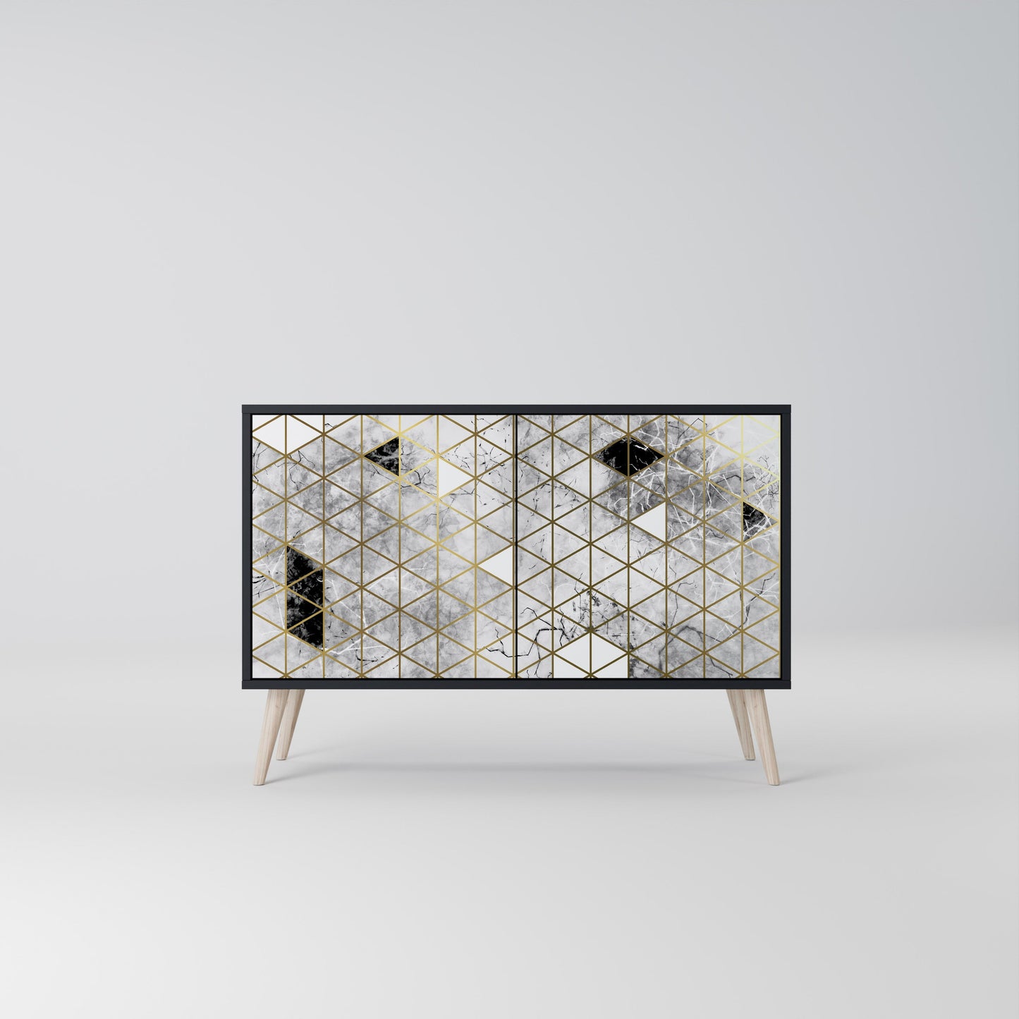 ASHEN ARIA Madia a 2 Ante in Finitura Nera