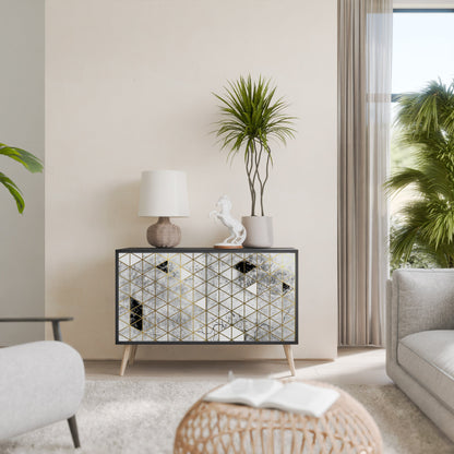 ASHEN ARIA Madia a 2 Ante in Finitura Nera