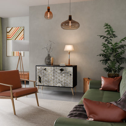 ASHEN ARIA Madia a 2 Ante in Finitura Nera