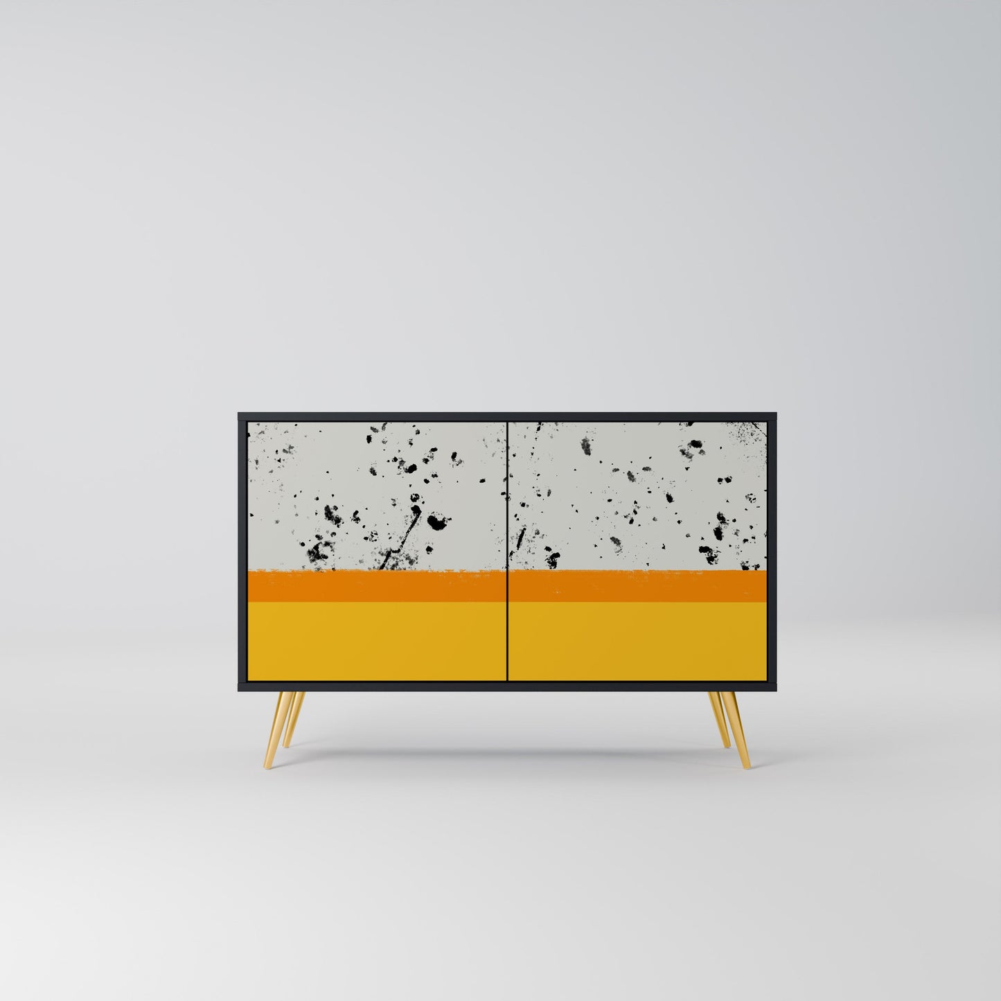 DYED BY ORANGE Madia a 2 Ante in Finitura Nera