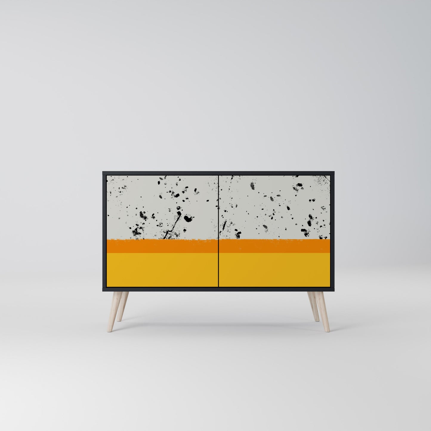 DYED BY ORANGE Madia a 2 Ante in Finitura Nera