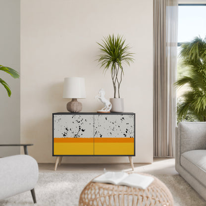 DYED BY ORANGE Madia a 2 Ante in Finitura Nera