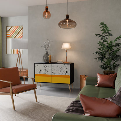 DYED BY ORANGE Madia a 2 Ante in Finitura Nera