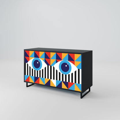 ABSTRACTION AND GEOMETRY 2-Door Sideboard in Black Finish