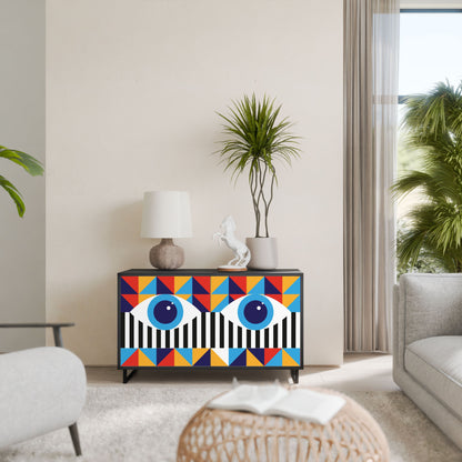 ABSTRACTION AND GEOMETRY 2-Door Sideboard in Black Finish