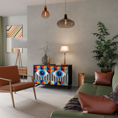 ABSTRACTION AND GEOMETRY 2-Door Sideboard in Black Finish