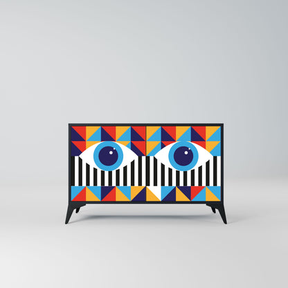 ABSTRACTION AND GEOMETRY 2-Door Sideboard in Black Finish