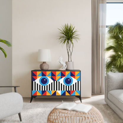 ABSTRACTION AND GEOMETRY 2-Door Sideboard in Black Finish