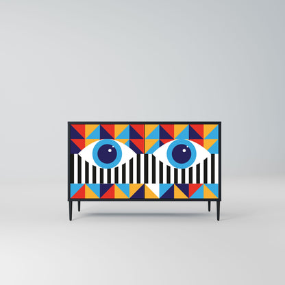 ABSTRACTION AND GEOMETRY 2-Door Sideboard in Black Finish
